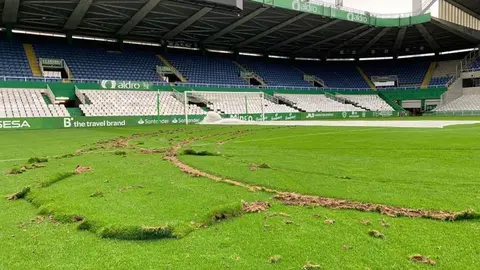 Destrozo en el Estadio Sardinero. | FOTO: Real Racing Club