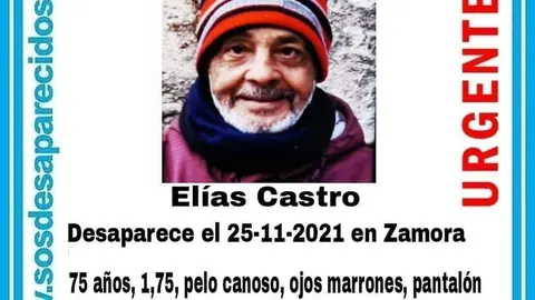 Desaparecido en Zamora Elías Castro