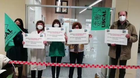 Encierro de sanitarios interinos en Castilla y León. Foto Archivo