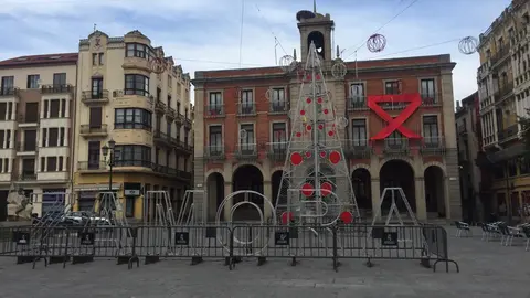 Iluminación navideña en la Plaza Mayor de Zamora
