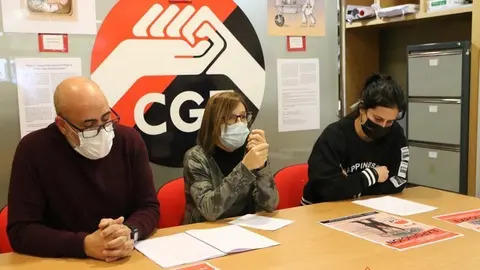 Rueda de prensa de CGT. Foto Marcos Vicente/Archivo