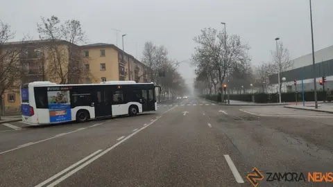 Niebla en Zamora. Foto de archivo