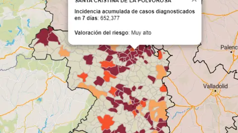 Mapa IA municipios a siete días (14 de diciembre)2