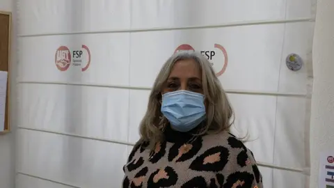 Mili Pérez, en la sede de UGT. Fotos Marcos Vicente