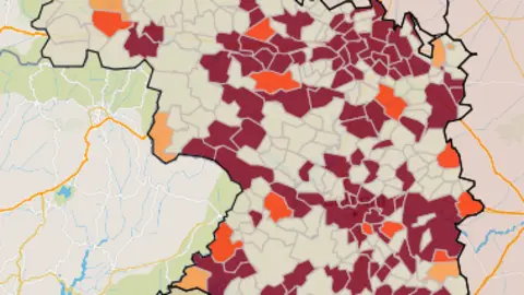 Mapa IA municipios a siete días (23 de diciembre)