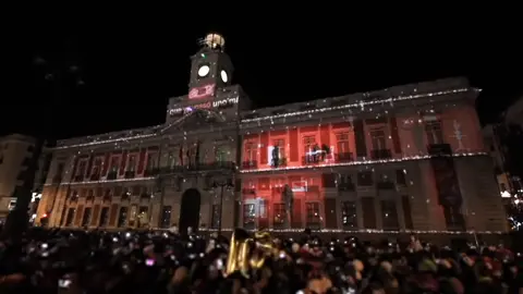 Puerta del Sol Nochevieja. Foto de archivo