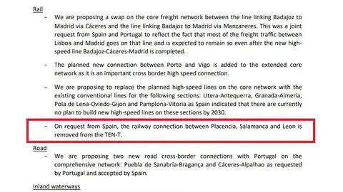 eje plasencia-leon ue a peticion gobierno