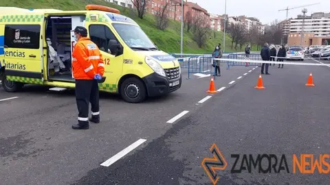 Colas en la Ciudad Depoertiva esta mañana