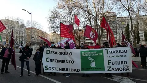 Concentración a favor de la Biorrefinería en Zamora. Foto de archivo