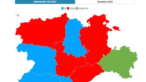MAPA  Sondeo Preelectoral del CIS para Castilla y León