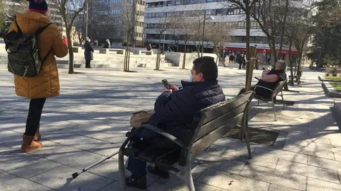 Zamoranos en el parque de La Marina