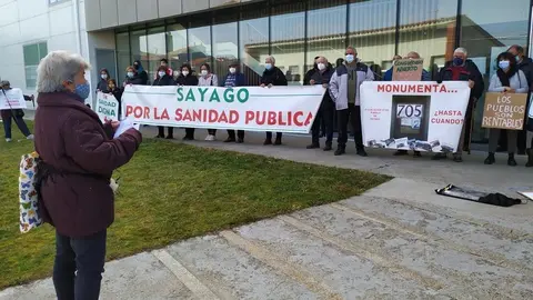 Protesta de la Plataforma en Defensa de la Sanidad Pública en Sayago. Fotografía: CEDIDA