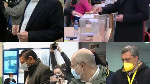 Los primeros canidatos a la Presidencia a la Junta a la hora de ejercer su derecho a voto en las elecciones autonómicas en Castilla y León