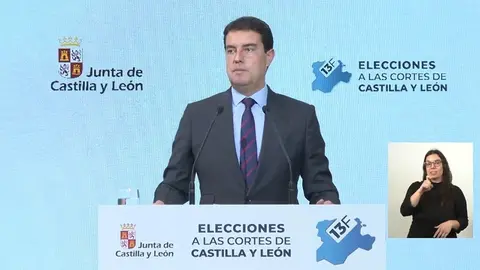 El consejero de la Presidencia, ángel Ibéñez, informa en rueda de prensa sobre los datos de participación a las 14.00 horas