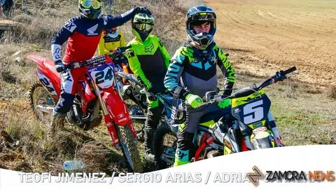 Los pilotos zamoranos Teofi Jiménez, Adrián Carrera y Sergio Arias