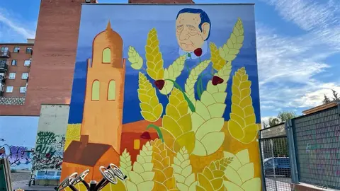 Mural en la zona del parque Miguel Delibes