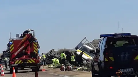 Accidente en la A-11 a la altura de Coreses