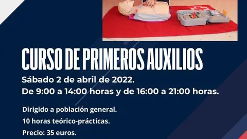 Cartel curso primeros auxilios abril 2022