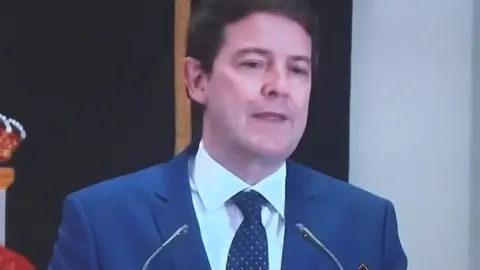 Mañueco comparece tras su acuerdo con Vox. Foto TVCyL