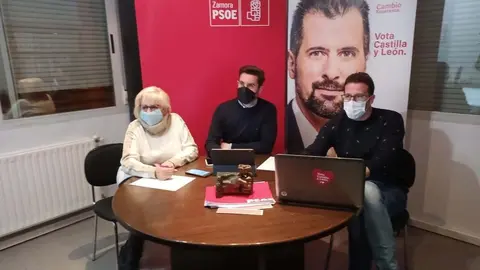 PSOE Zamora. I. García Rioja, A. Fagúndez e I. Gómez