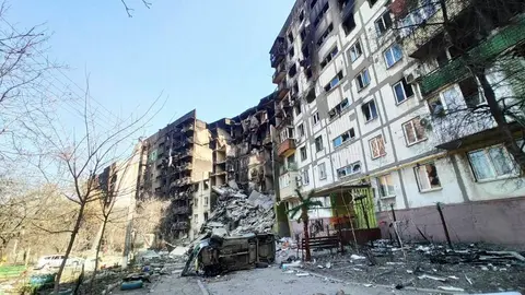 Ataque de las tropas rusas en una ciudad de Ucrania