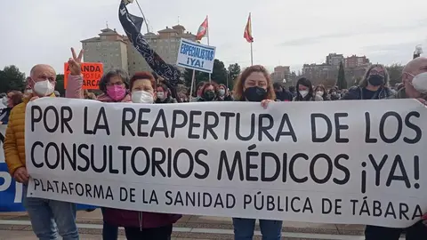 Manifestación por la sanidad en Valladolid, Plataforma de Tábara. Fotografía: CEDIDA