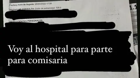 Parte médico presentado por la madre