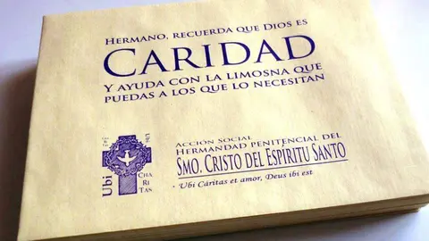 Sobre de caridad de la Hermandad Penitencial de Santísimo Cristo del Espíritu Santo