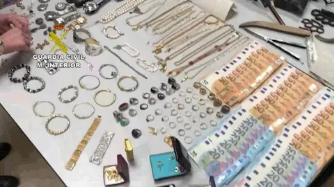 Objetos sustraídos por la banda