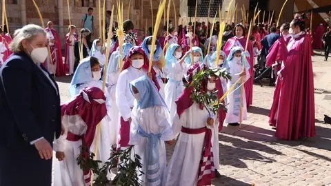 Los niños zamoranos acompañan a La Borriquita