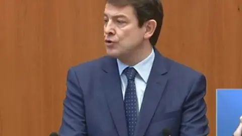 Fernández Mañueco durante el debate de investidura