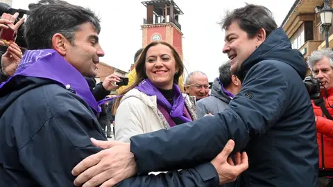 Alfonso Fernández Mañueco durante la celebración en Villalar
