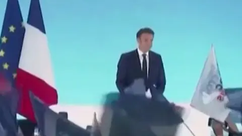 Macron en un mitin. Foto LaSexta