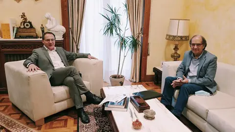Ángel Blanco y el alcalde de Fariza
