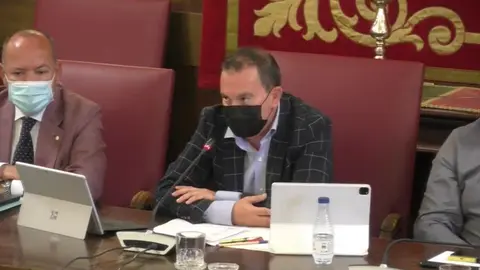 Francisco Requejo durante un pleno de la Diputación
