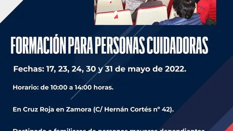 Cartel personas cuidadoras zamora abril 2022