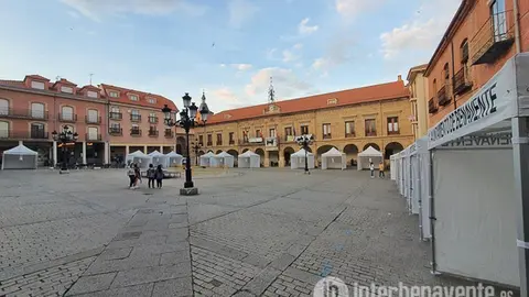 Feria del Stock en Benavente con los "toldos" cerrados. Foto Interbenavente