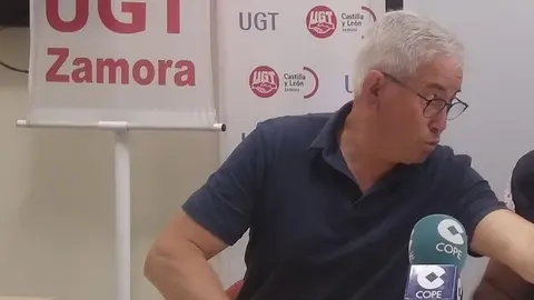 Jerónimo Cantuche, en una rueda de prensa en UGT