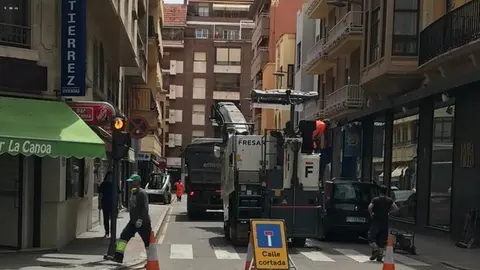 Calle Santa Teresa, cortada por obras