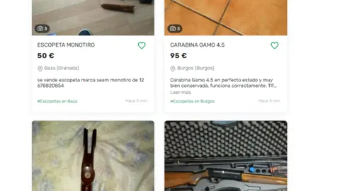 Venta de escopetas a través de portales de segunda mano