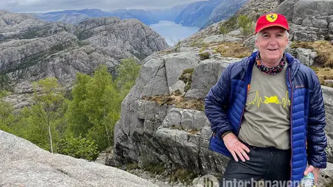 El benaventano Antonio Michell durante la ruta motera a Escandinavia