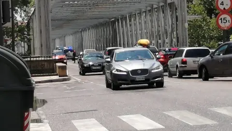 Policía Municipal en el lugar del accidente de tráfico