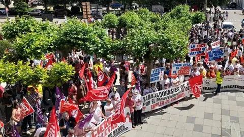 Protesta contra el cierre de la planta de Siro en Venta de Baños. Fotografía: Ayuntamiento de Venta de Baños