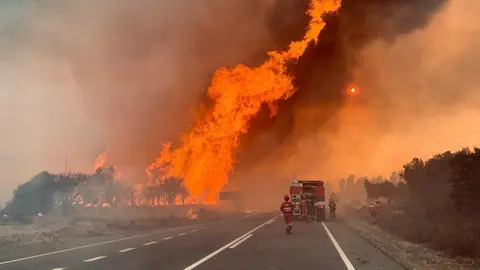 Incendio Sierra de la Culebra. Foto de archivo