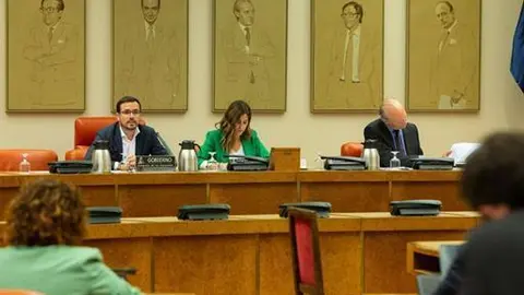 El ministro de Consumo, Alberto Garzón, durante su comparecencia en la Comisión de Sanidad y Consumo del Congreso