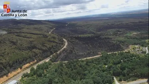 Incendio en el Sierra de la Culebra. Foto de Archivo