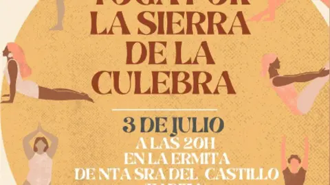 Cartel sesión de Yoga solidario a favor de la Sierra de la Culebra