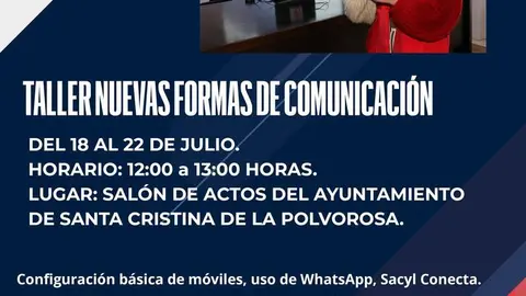 Cartel taller nuevas formas de comunicación julio Santa Cristina 2022