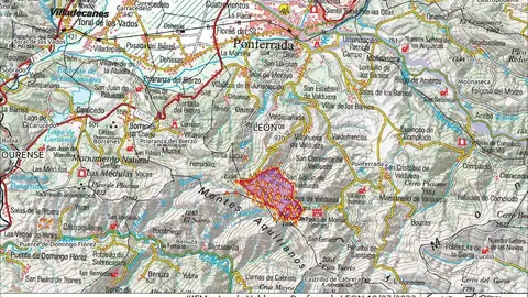 Mapa de la superficie afectada en relación a los puntos calientes detectados de madrugada en Losacio. Fuente y mapa: @eforestal
