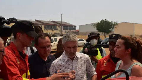 El ministro del interior, Fernando Grande-Marlaska, visita el fuego en Losacio_5